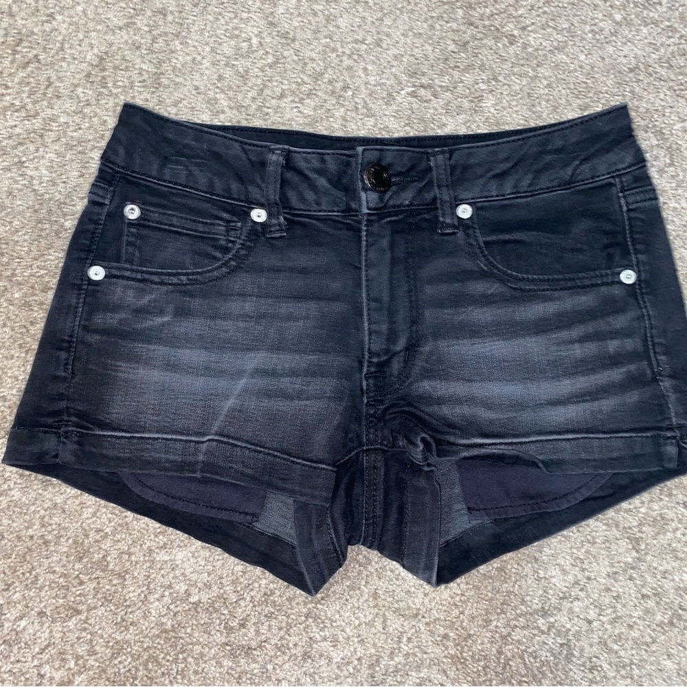 American Eagle Black Shortie Shorts